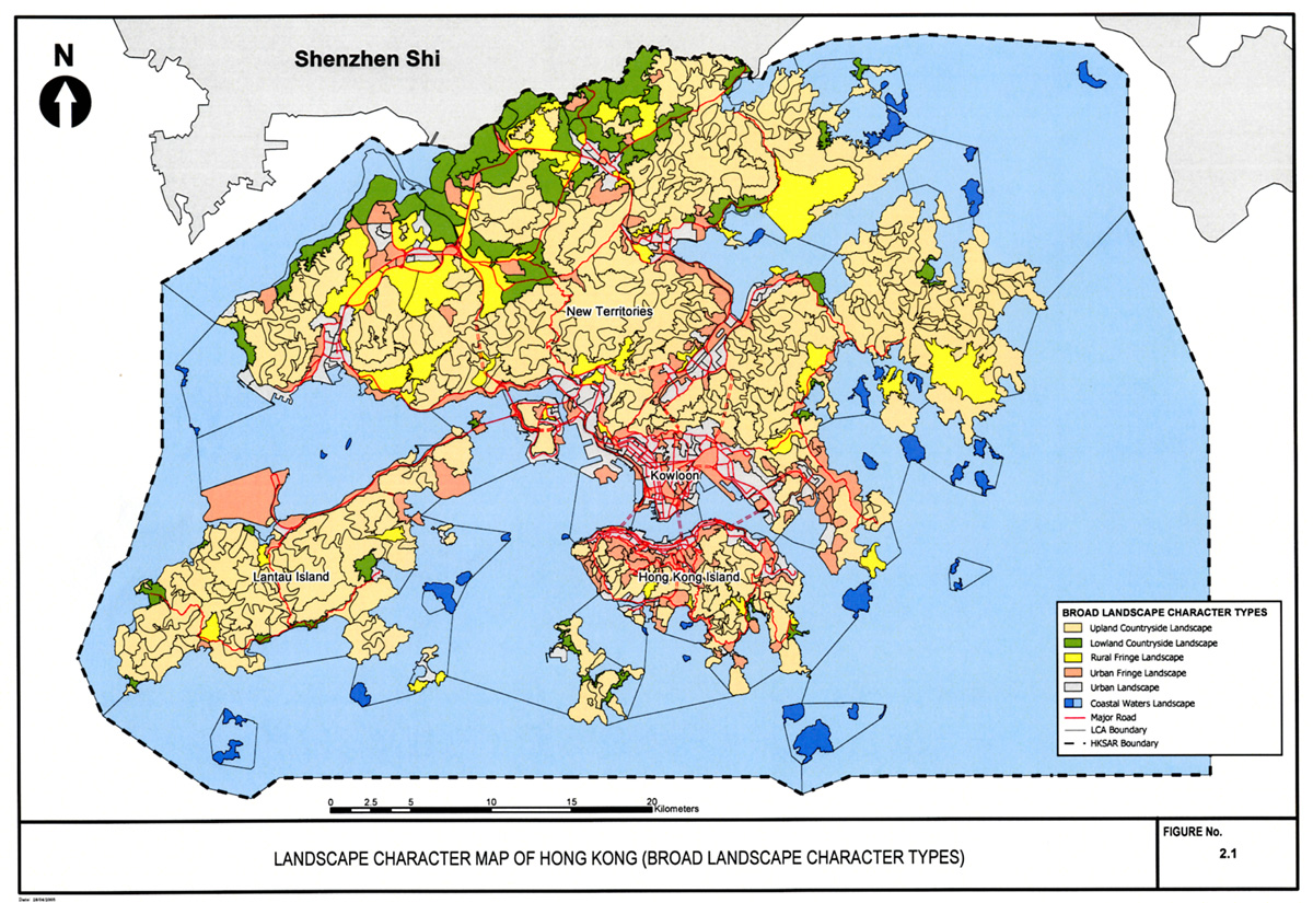 Fig 2.1	 Landscape Character Map of Hong Kong (Broad Landscape Character Types)