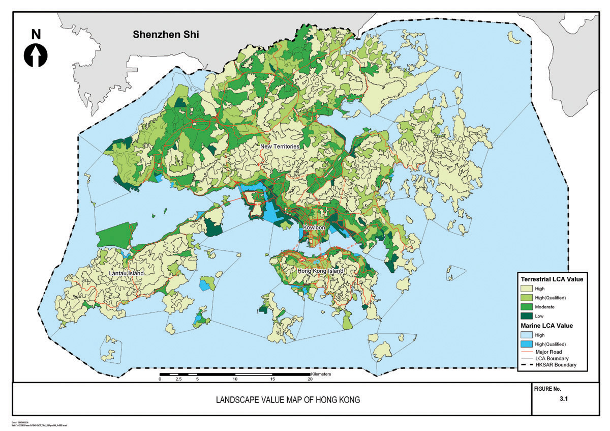 Fig 3.1	Landscape Value Map of Hong Kong