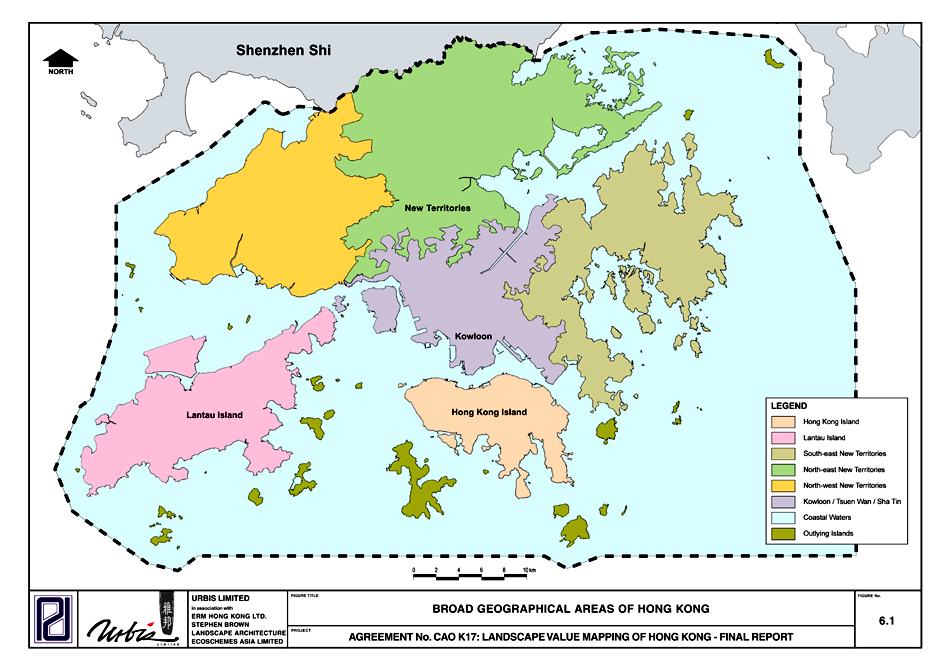 Figure 6.1 - BROAD GEOGRAPHICAL AREAS OF HONG KONG 