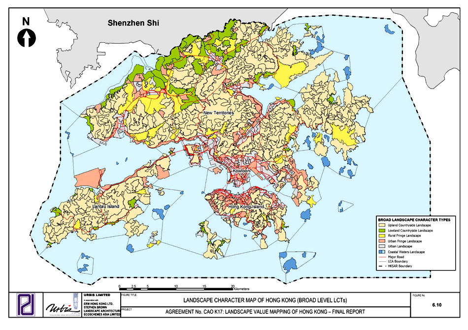 Figure 6.10 - LANDSCAPE CHARACTER MAP OF HONG KONG ( BROAD LEVEL LCTs)