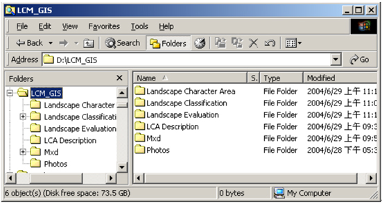 LCM GIS database