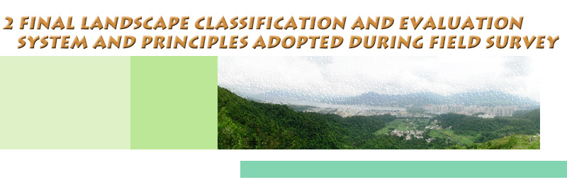 2  FINAL LANDSCAPE CLASSIFICATION AND EVALUATION SYSTEM AND PRINCIPLES ADOPTED DURING FIELD SURVEY